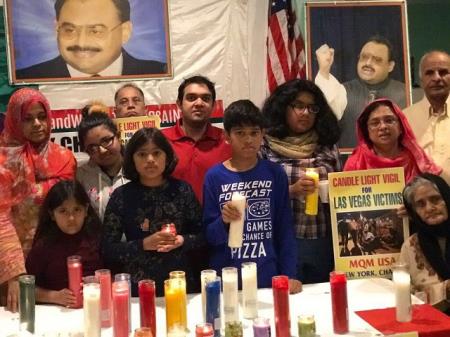 MQM-USA New York chapter has organised a Candle Light Vigil in solidarity with Les Vegas victims