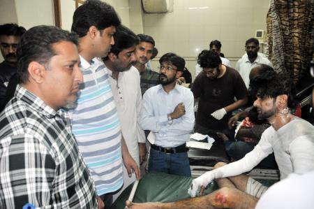 MQM Parliamentarians visit Nooriabad victims at ASH