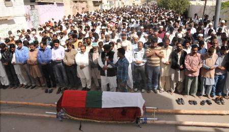 MQM worker Mohammed Salman killed in extra judicial manner was laid to rest