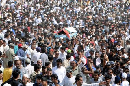 Funeral Prayer of MQM MPA Sajid Qureshi and his son offered in Jinnah Ground, Karachi