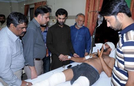 MQM Leaders visits Injured of Qasba Colony, Orangi Town Bomb Blast in Hospitals