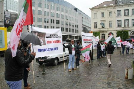 ایم کیوایم بیلجیئم کے زیراہتمام برسلزمیں یورپین پارلیمنٹ کے سامنے پرامن احتجاجی مظاہرہ