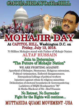 MQM CONFERENCE ON “FUTURE OF THE MOHAJIR NATION” TO BE HELD AT CAPITOL HILL