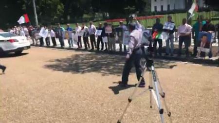 ایم کیوایم امریکہ کے زیراہتمام واشنگٹن میں وہائٹ ہاؤس کے سامنے احتجاجی مظاہرہ کیاگیا