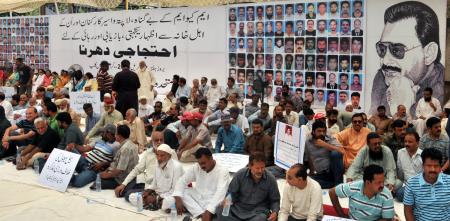 Pictures: MQM Protest At Press Culb