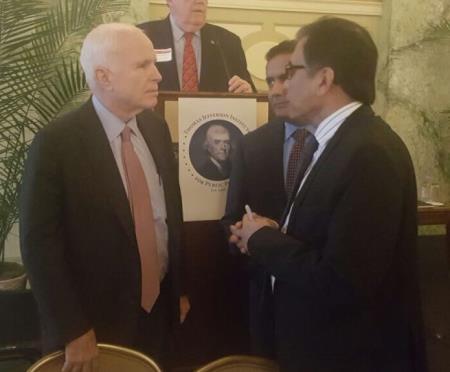 The Indian Express: MQM leader briefs US Senator John McCain on situation in Karachi