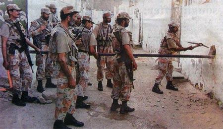 Rangers is removing security barriers from peaceful areas in Karachi on the pretext of Supreme Court orders